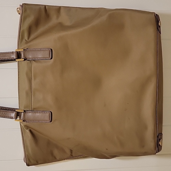 Michael Kors Large Tan Nylon Tote Gold Hardware - Picture 3 of 11